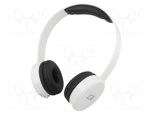 Headphones with microphone; white; Jack 3,5mm; headphones; 32Ω