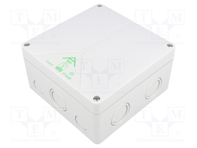 Enclosure: junction box; X: 140mm; Y: 140mm; Z: 79mm; polystyrene