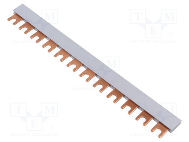 Busbar; 16mm2; Poles: 1; Urated: 400V; 100A; fork; No.of mod: 12; PVC