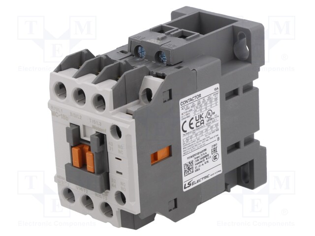 Contactor: 3-pole; NO x3; Auxiliary contacts: NO + NC; 400VAC; 18A