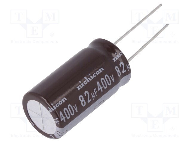 Capacitor: electrolytic; THT; 82uF; 400VDC; Ø16x31.5mm; ±20%; 5000h