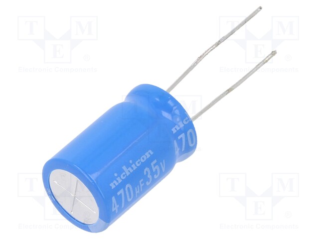 Capacitor: electrolytic; THT; 470uF; 35VDC; Ø12.5x20mm; Pitch: 5mm