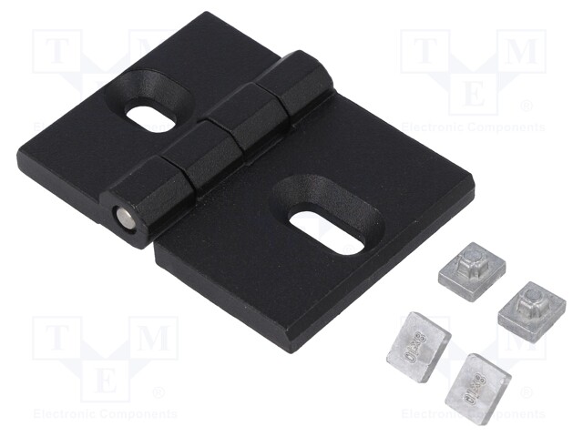 Hinge; Width: 68mm; cast zinc; black; H: 50mm