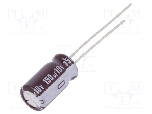 Capacitor: electrolytic; low impedance; THT; 150uF; 10VDC; ±20%