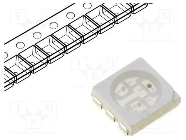 LED; SMD; 5060,PLCC6; blue; 1120÷1560mcd; 5x5x1.5mm; 120°; 2.9÷3.6V