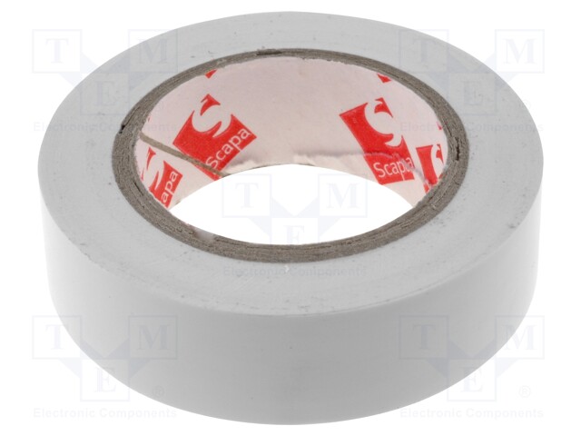 Tape: electrical insulating; W: 15mm; L: 10m; D: 0.13mm; white; 180%