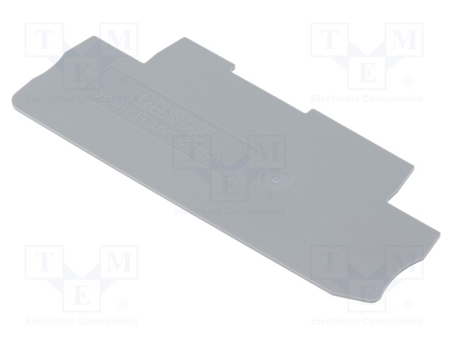 End plate; grey; Width: 0.8mm; Ht: 34.9mm; L: 86mm