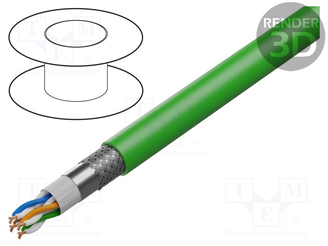 Wire: data transmission; HELUKAT® 100S,SF/UTP; 4x2x26AWG; PUR