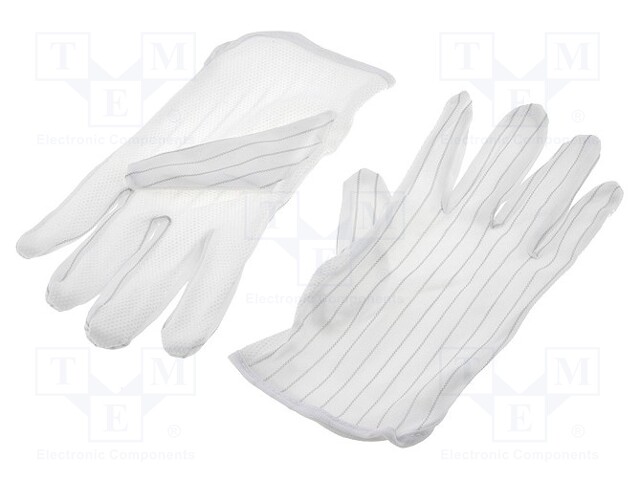 Protective gloves; ESD; L; Mat: polyester fabric; <1GΩ