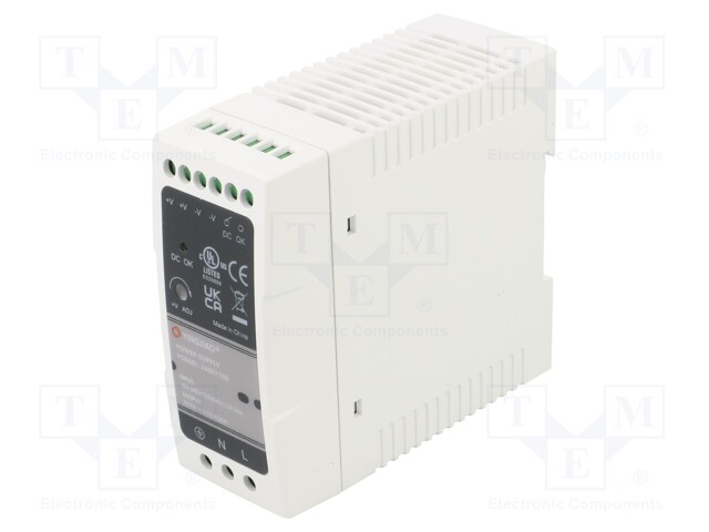 Power supply: switched-mode; for DIN rail; 40W; 24VDC; 1.7A; OUT: 1