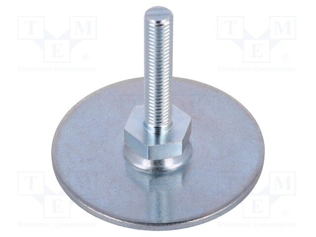 Foot of pin; Base dia: 60mm; M8; steel; Plunger length: 40mm