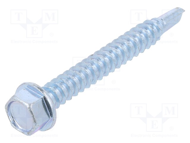 Screw; for metal; 5,5x45; Head: hexagonal; hardened steel; zinc