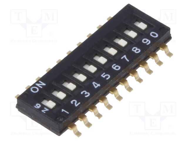 Switch: DIP-SWITCH; Poles number: 10; ON-OFF; 0.025A/24VDC; Pos: 2