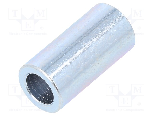 Spacer sleeve; 6.2mm; cylindrical; steel; zinc; Out.diam: 20mm