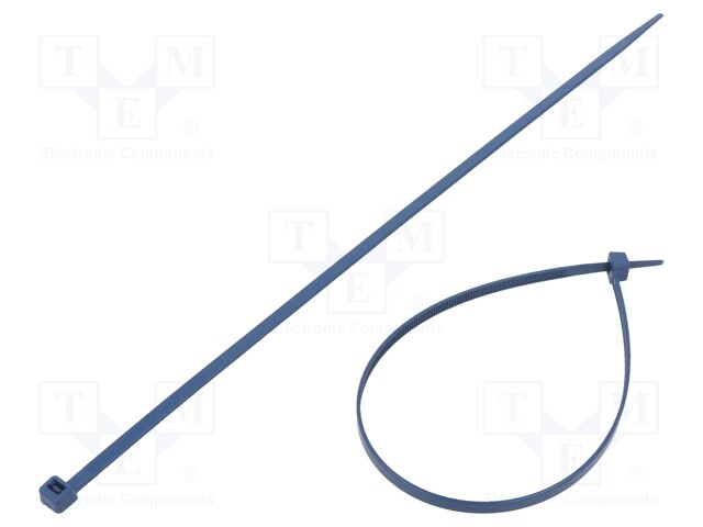 Cable tie; with metal; L: 300mm; W: 4.8mm; polyamide; 230N; blue