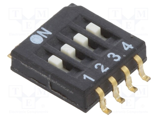 Switch: DIP-SWITCH; Poles number: 4; OFF-ON; 0.025A/24VDC; Pos: 2