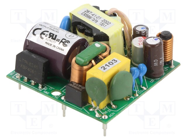 Converter: AC/DC; 40W; Uout: 5VDC; Iout: 6A; 87%; Mounting: PCB; 3kV