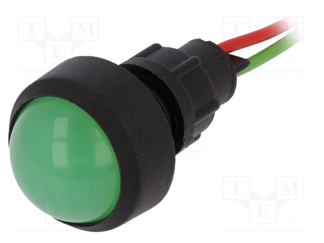 Indicator: LED; prominent; 12÷24VDC; 12÷24VAC; Cutout: Ø13mm; IP20