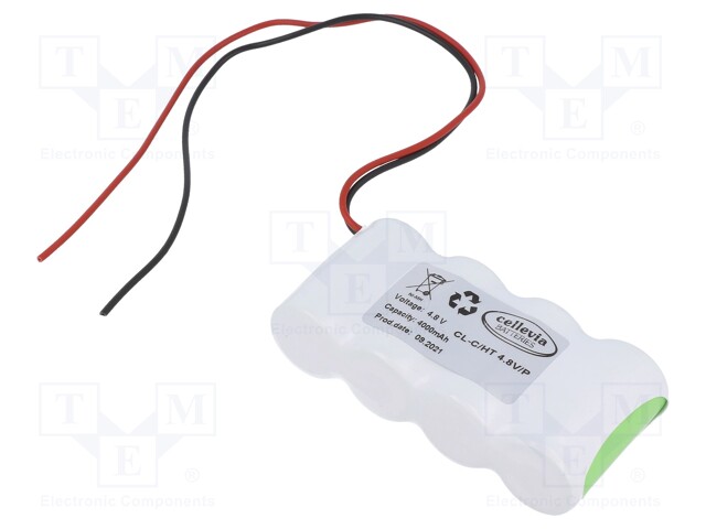 Re-battery: Ni-MH; C; 4.8V; 4000mAh; Leads: 250mm leads