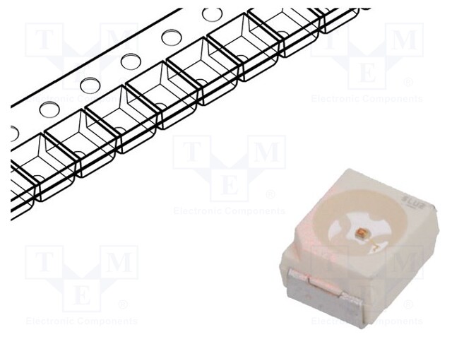 LED; SMD; 3528,PLCC2; yellow; 1500÷3800mlm; 0.45÷1.4cd; 120°; 20mA