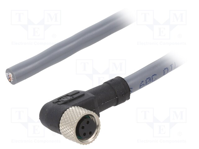 Connection lead; M8; PIN: 4; angled; 20m; plug; -25÷80°C; IP67