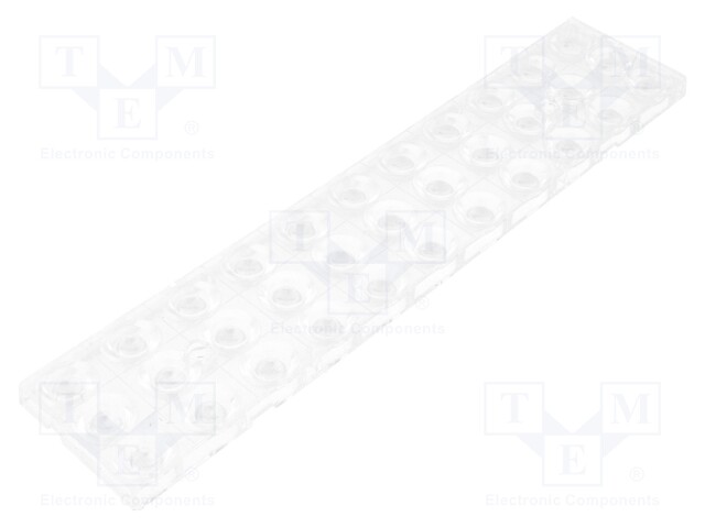 LED lens; rectangular; Mat: PMMA plexiglass; transparent; H: 8.5mm