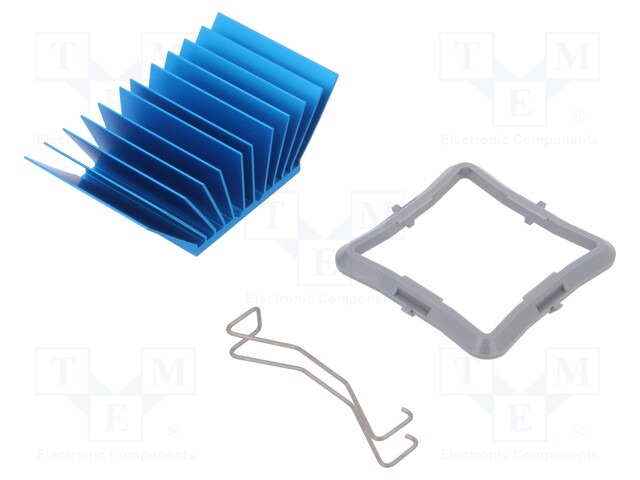 Heatsink: extruded; grilled; blue; L: 32.5mm; W: 32.5mm; H: 17.5mm