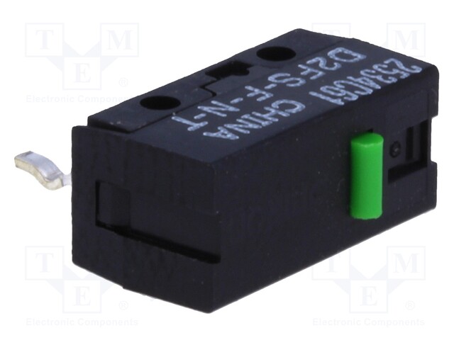 Microswitch SNAP ACTION; without lever; SPST-NO; 0.1A/6VDC; IP40