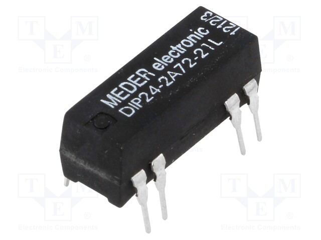 Relay: reed; DPST-NO; Ucoil: 24VDC; 1A; max.200VDC; max.200VAC; PCB