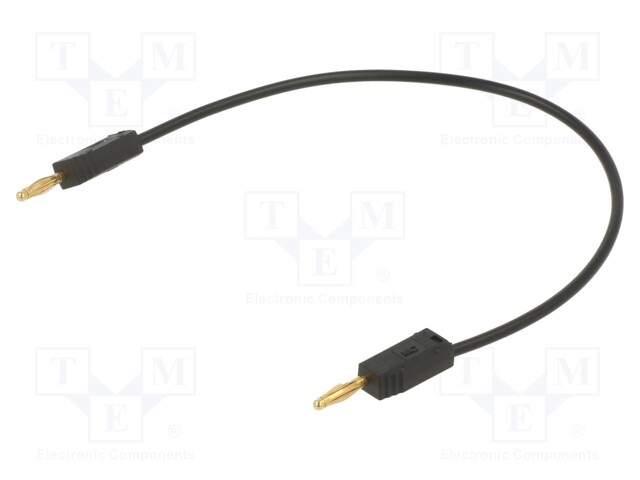 Test lead; 60VDC; 30VAC; 10A; banana plug 2mm,both sides; black