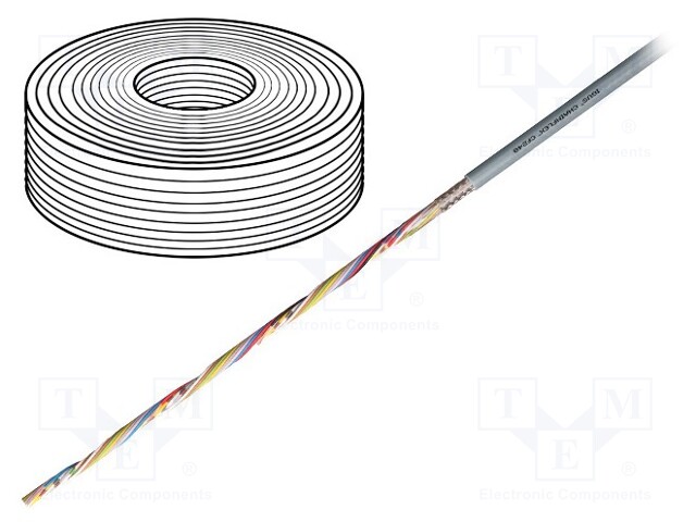 Wire: data transmission; chainflex® CF240; 5x0,14mm2; PVC; grey