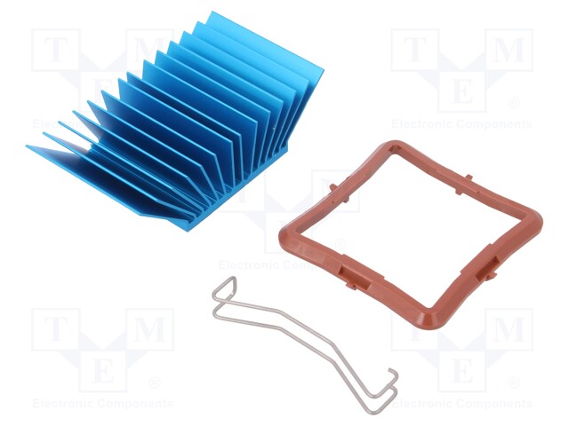 Heatsink: extruded; grilled; blue; L: 37.5mm; W: 37.5mm; H: 17.5mm