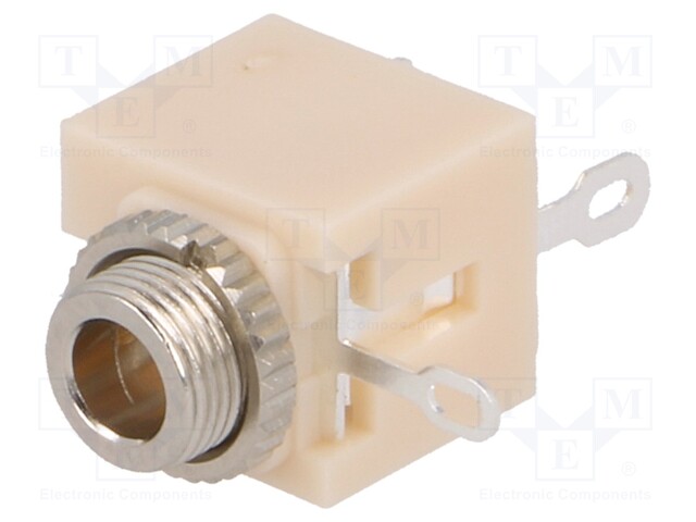 Socket; Jack 3,5mm; female; stereo; for panel mounting; soldering