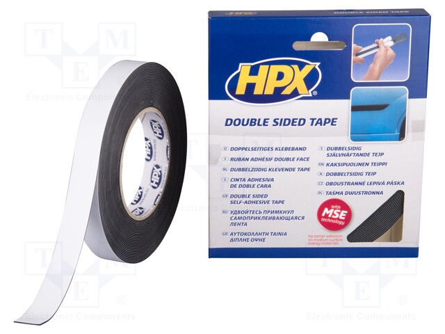 Tape: fixing; W: 19mm; L: 10m; D: 1.05mm; V: double-sided; acrylic