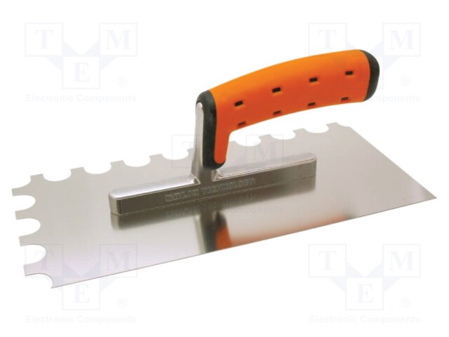 Notch trowel; L: 270mm; W: 130mm