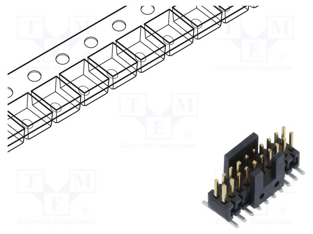 Connector: pin strips; male; PIN: 20; 1.27mm; gold flash; SMT; reel