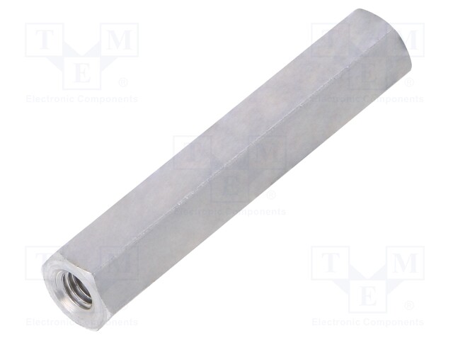 Screwed spacer sleeve; Int.thread: M3; 30mm; hexagonal; aluminium