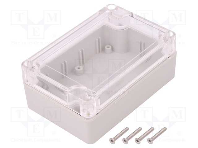 Enclosure: multipurpose; X: 70mm; Y: 105mm; Z: 40mm; ABS; grey; gasket