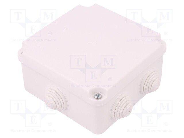 Enclosure: junction box; X: 108mm; Y: 108mm; Z: 58mm; wall mount