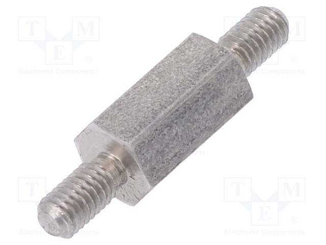 Screwed spacer sleeve; 10mm; Ext.thread: M3; hexagonal