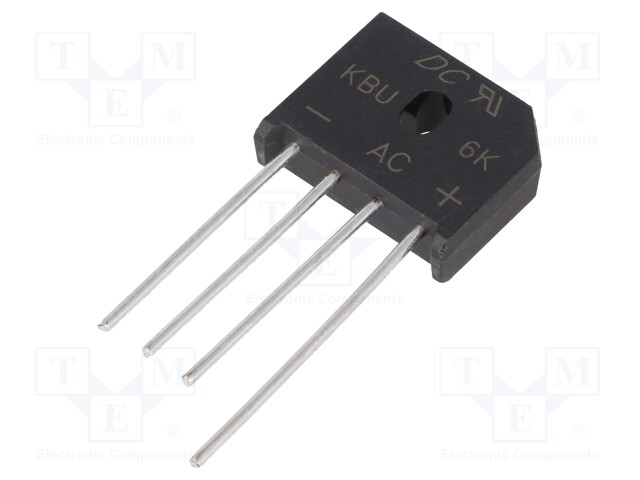 Single-phase bridge rectifier; Urmax: 800V; If: 6A; Ifsm: 175A; KBU