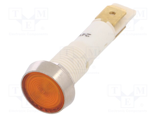 Indicator: LED; flat; 24VDC; 24VAC; Cutout: Ø10mm; plastic