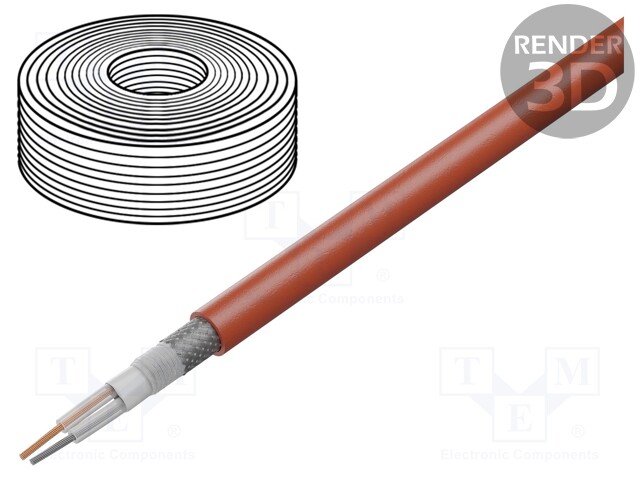 Wire: microphone cable; 2x0,35mm2; red; OFC; PVC; -15÷70°C; Ø6.3mm