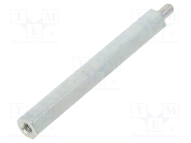 Screwed spacer sleeve; Int.thread: M3; 50mm; Ext.thread: M3; steel