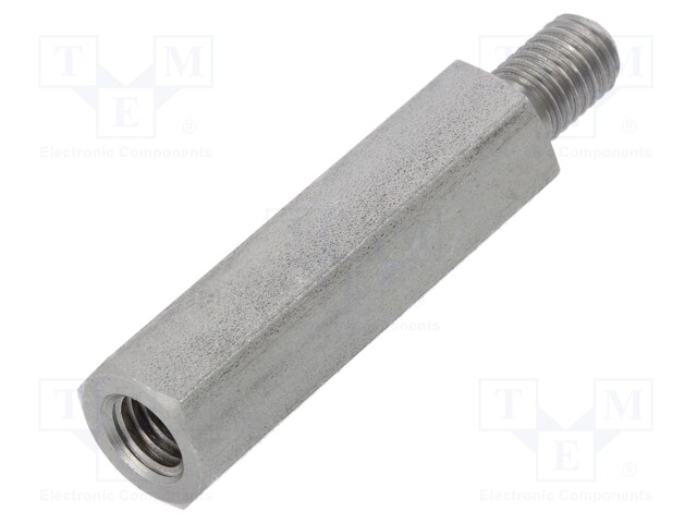 Screwed spacer sleeve; Int.thread: M8; 45mm; Ext.thread: M8