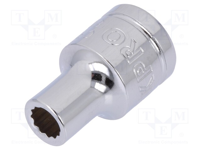 Key; twelve point socket; 6mm; 3/8"; Chrom-vanadium steel