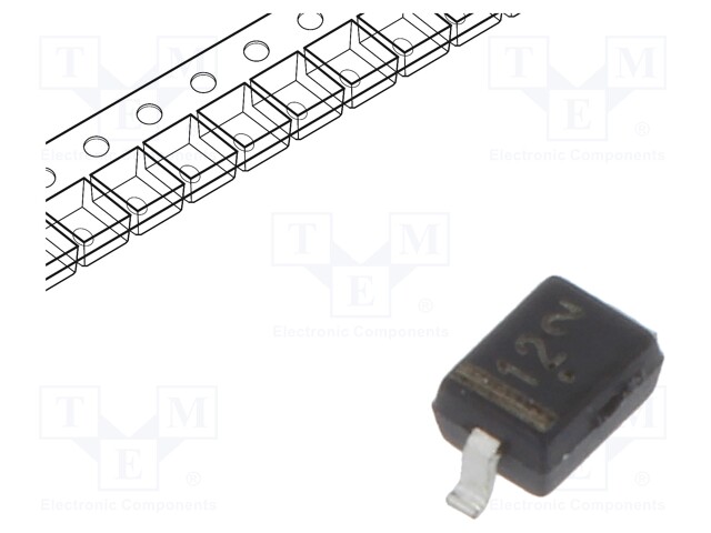 Diode: Zener; 0.3W; 27V; SMD; reel,tape; SOD323; single diode