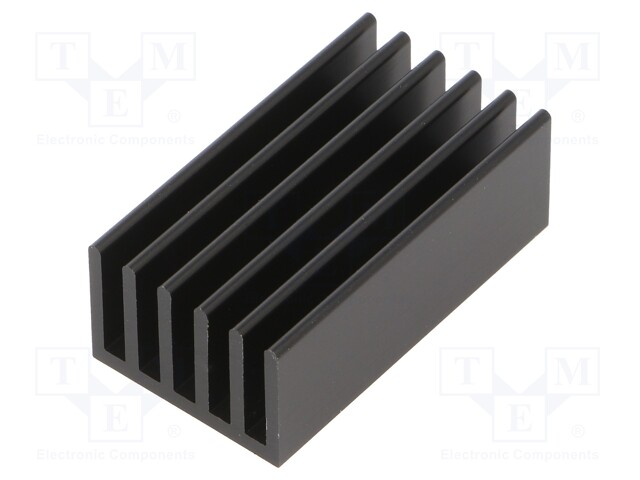 Heatsink: extruded; grilled; black; L: 37.5mm; W: 21mm; H: 14mm