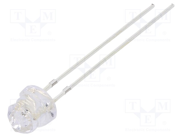 LED; 4.85mm; green; 1560÷2180mcd; Front: Diamond; 12V; Pitch: 2.54mm