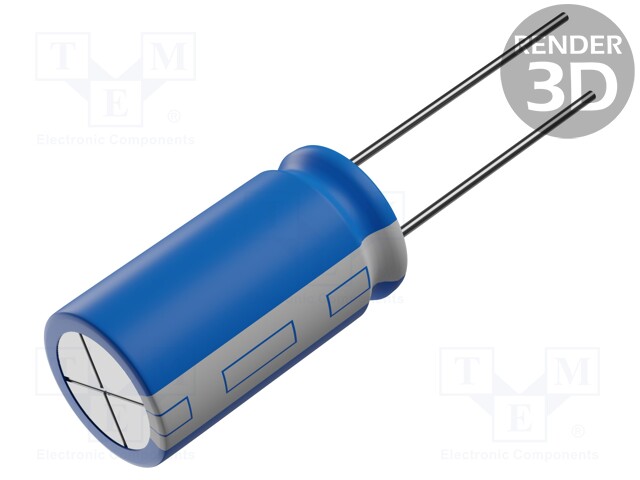 Capacitor: electrolytic; THT; 2200uF; 10VDC; Ø13x21mm; Pitch: 5mm